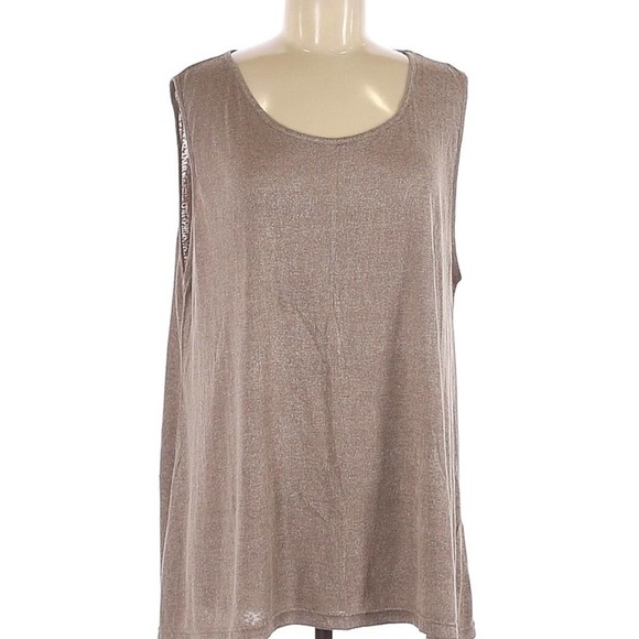5/ $25 C'Fait Pour Vous Paris Sleeveless Brown Top M - Picture 10 of 11